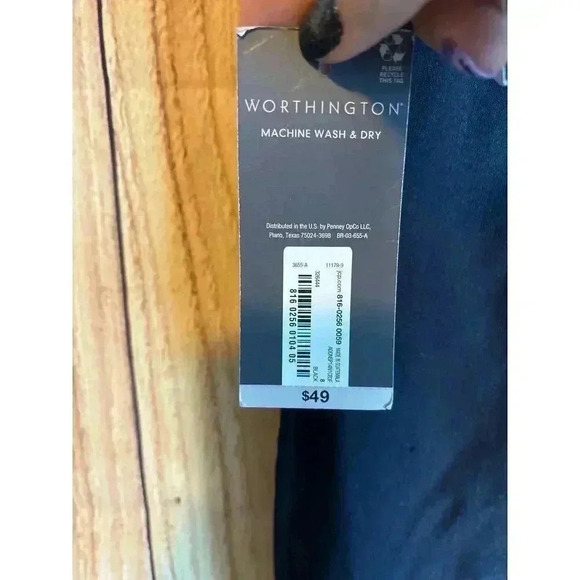 Worthington Black Dress Pants Slim Leg with Stretch Women's Size 8 NEW - Picture 7 of 11